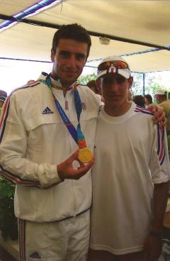 Tony et Matthieu à Athènes en 2004