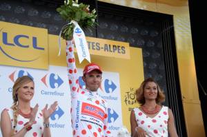 Culture Sport maillot blanc à pois rouges Joaquim Rodriguez
