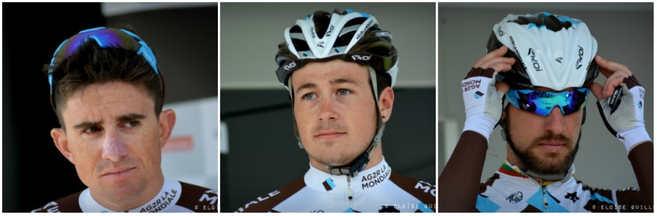 Samuel Dumoulin, Alexis Gougeard et Gediminas Bagdonas de l'équipe AG2R La Mondiale