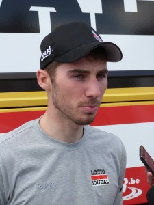 Boris Vallée (Lotto-Soudal) à l'arrivée de Thuin.